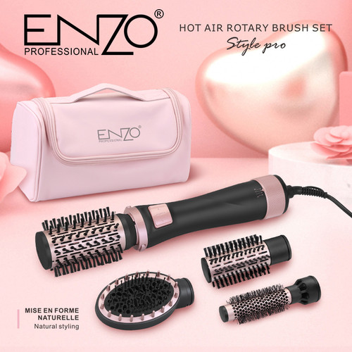سشوار چرخشی چهار کاره انزو سفارش ایتالیا ENZO PROFESSIONAL SALON 756 Enzo professional SALON ITALY همراه با کیف صورتی چهارکاره