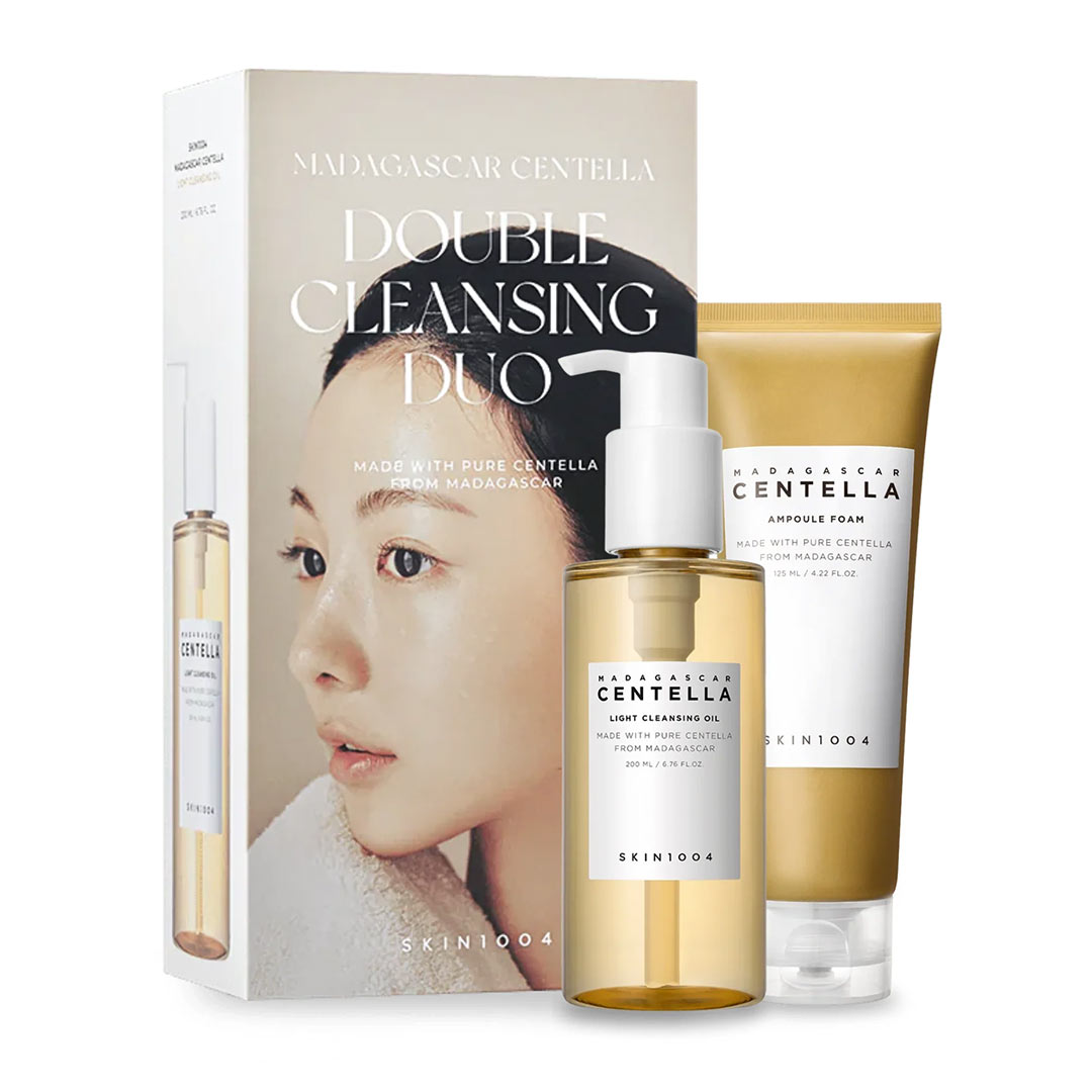 پک دوتایی روغن پاک کننده و فوم شستشوی سنتلا ماداگاسکار اسکین 1004 SKIN1004 Madagascar Centella Double Cleansing Duo