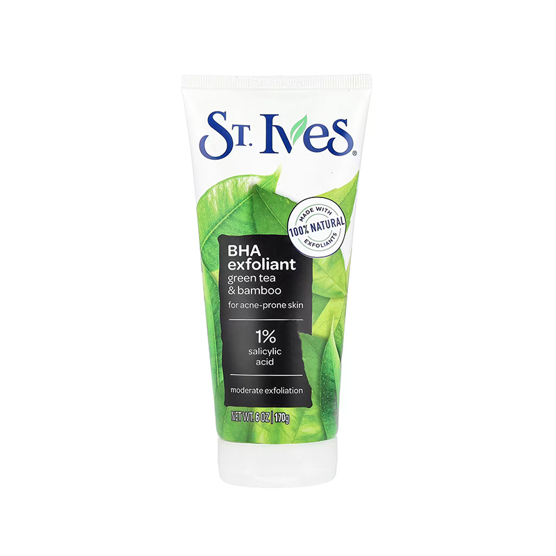 اسکراب صورت حاوی چای سبز و بامبو مناسب پوست های آکنه دار حجم 170 گرم  Ives BHA Exfoliant Green Tea & Bamboo Scrub for Acne-prone Skin 170gr