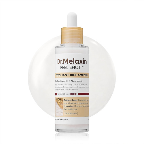 آمپول پیل شات برنج دکتر ملاکسین لایه بردار و روشن کننده پوست Dr.Melaxin Peel Shot Glow White Rice Peeling Ampoule
