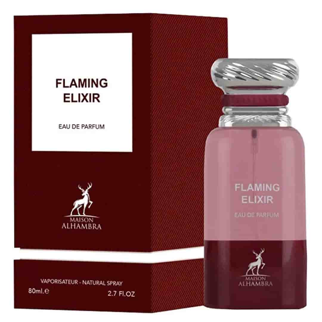 ادکلن فلامینگ الکسیر الحمبرا مشابه رایحه تام فورد چری اسموک حجم 80 میلی لیتر اورجینال | Alhambra Flaming Elixir