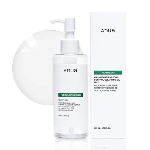 روغن پاک کننده و کنترل منافذ آنوا مخصوص پوست حساس اصل کره ANUA Heartleaf Pore Cleansing Oil MILD