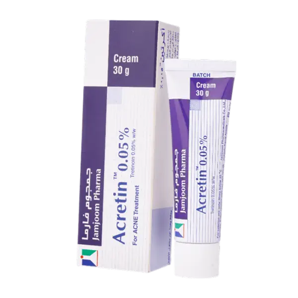 کرم ضد جوش آکرتین 0.05% تریتنوین 30 گرم | Jamjoom Pharma Acretin 0.05% Tretinoin For Acne Treatment Cream 30g