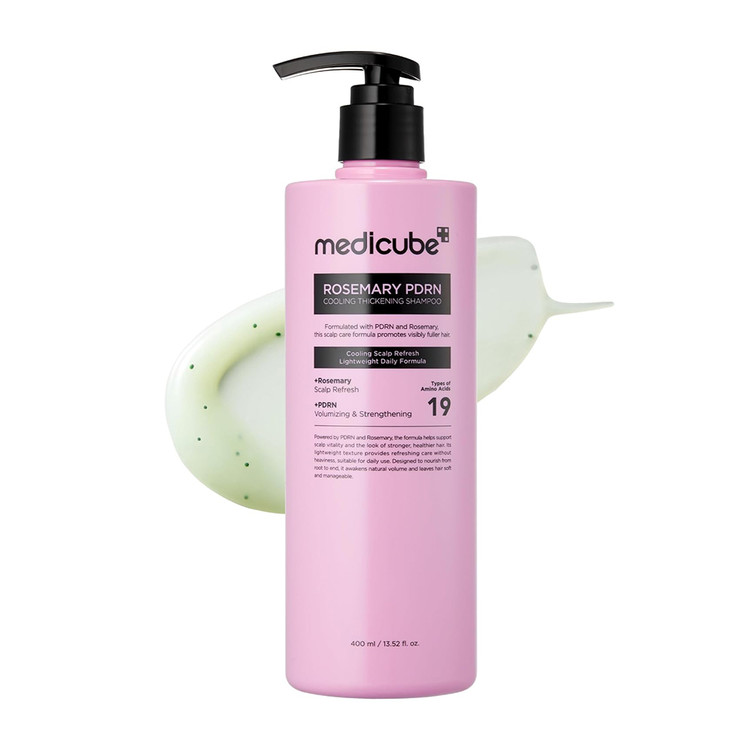 شامپو خنک کننده و حجیم کننده رزماری و PDRN مدی کیوب Medicube Rosemary PDRN Cooling Thickening Shampoo اصلی به تضمین اصالت برند: مدی کیوب Medicube