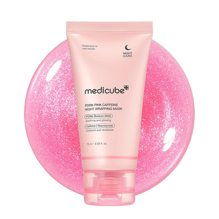 ماسک شب کافئین و PDRN مدی کیوب ترمیم کننده و جوانساز پوست Medicube Pdrn Pink Caffeine Night Wrapping Mask  برند: مدی کیوب Medicube